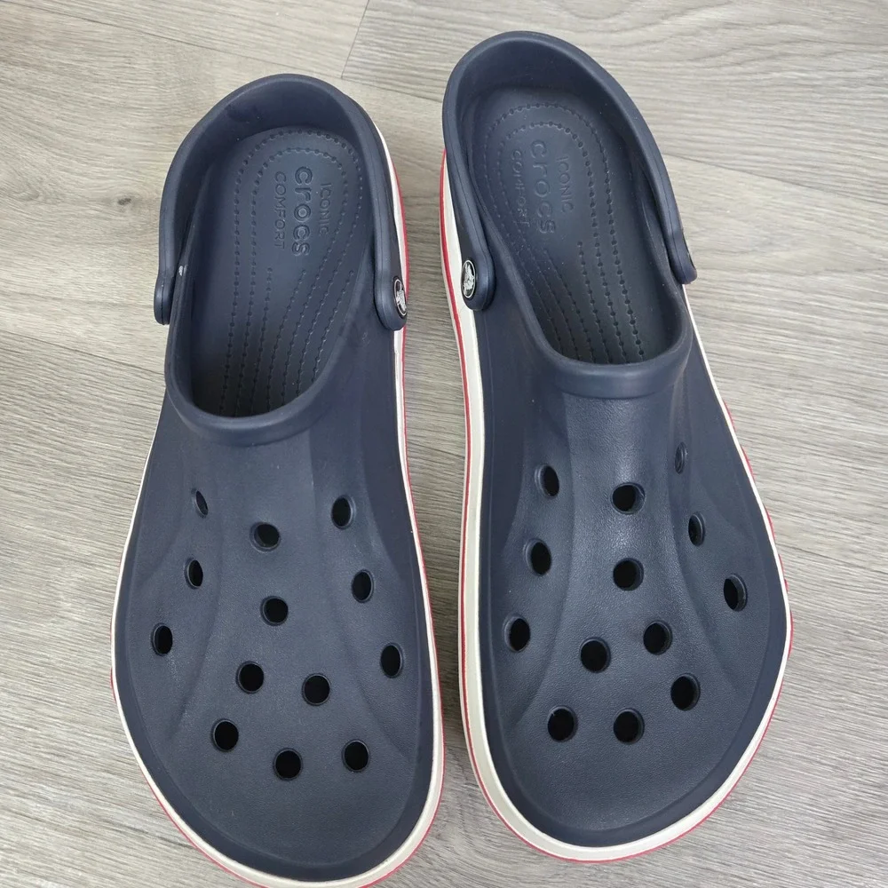 Crocs Navy Blue Bayaband Clogs Size 12 Casual Sporty Logo Clog Sporty